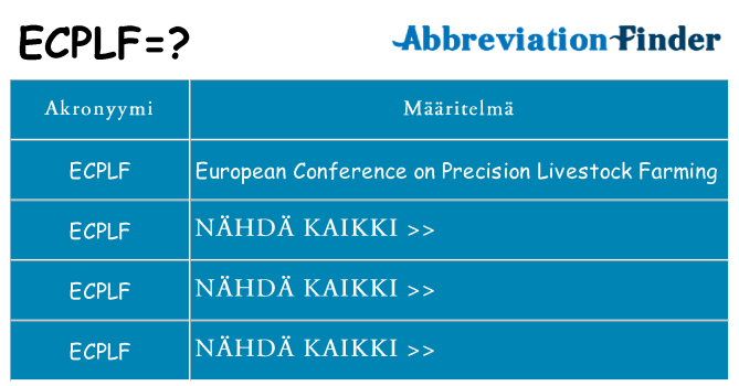 Mitä ecplf tarkoittaa
