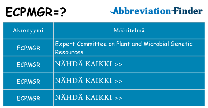 Mitä ecpmgr tarkoittaa