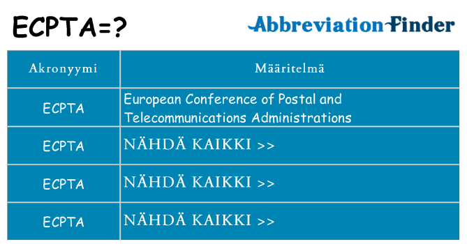 Mitä ecpta tarkoittaa