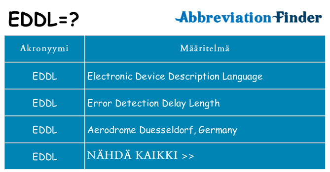 Mitä eddl tarkoittaa