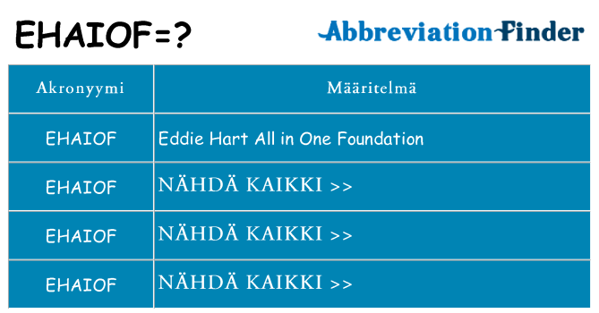 Mitä ehaiof tarkoittaa
