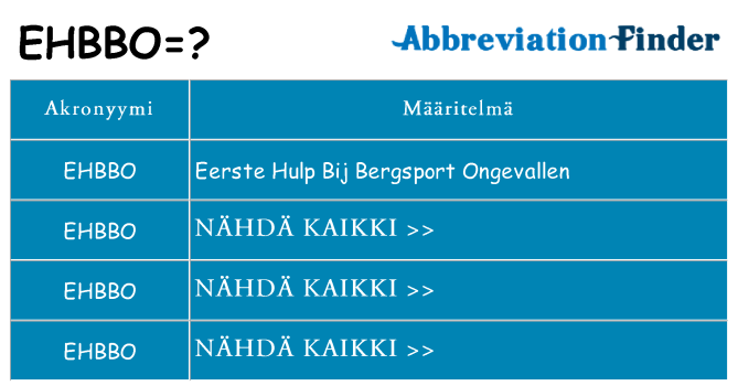 Mitä ehbbo tarkoittaa