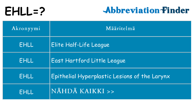 Mitä ehll tarkoittaa