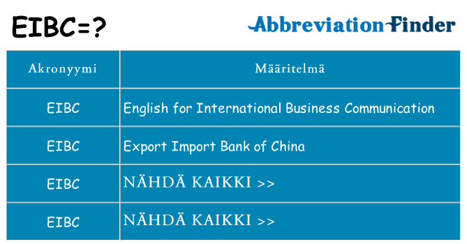 Mitä eibc tarkoittaa