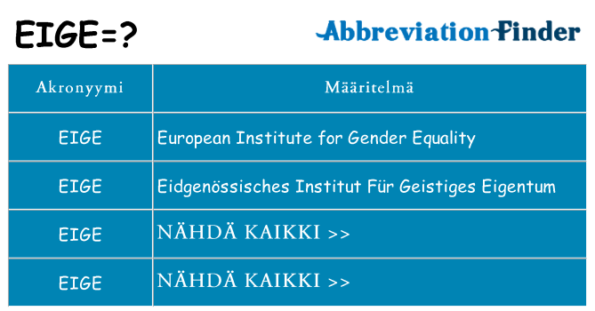 Mitä eige tarkoittaa