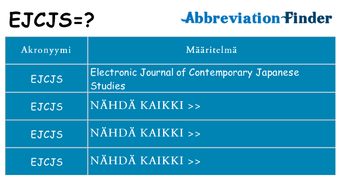Mitä ejcjs tarkoittaa