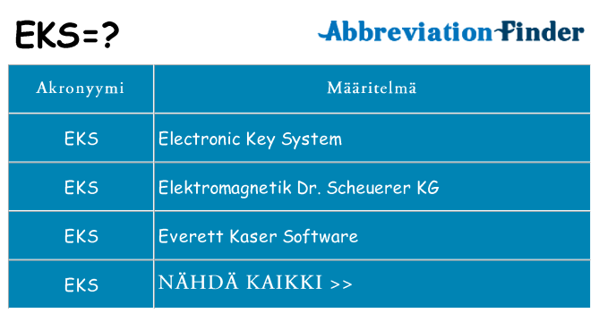 Mitä eks tarkoittaa