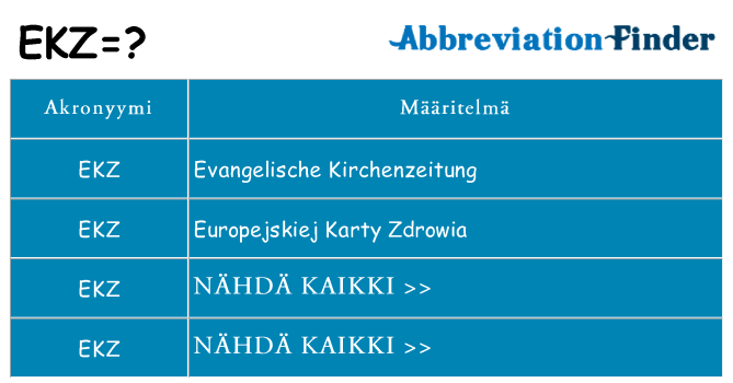 Mitä ekz tarkoittaa