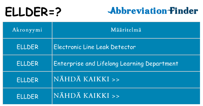 Mitä ellder tarkoittaa