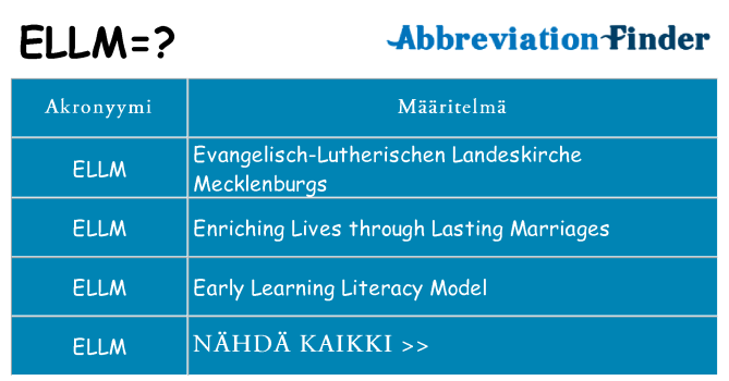 Mitä ellm tarkoittaa