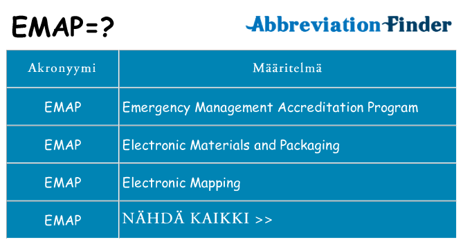 Mitä emap tarkoittaa