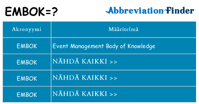 Mitä embok tarkoittaa