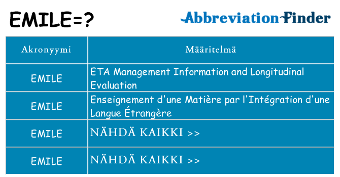 Mitä emile tarkoittaa