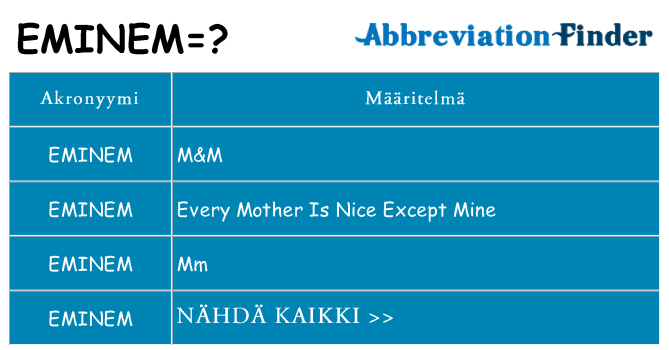 Mitä eminem tarkoittaa