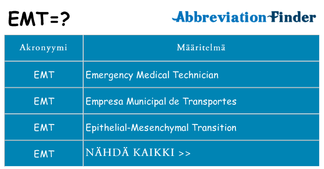 Mitä emt tarkoittaa