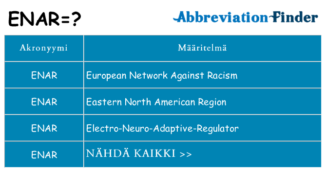 Mitä enar tarkoittaa