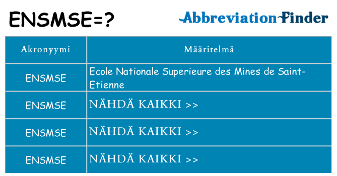 Mitä ensmse tarkoittaa