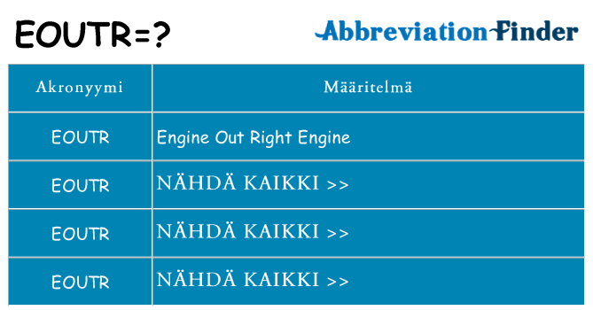Mitä eoutr tarkoittaa