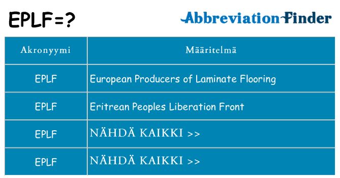 Mitä eplf tarkoittaa