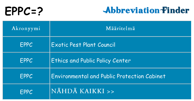 Mitä eppc tarkoittaa