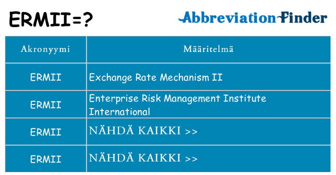 Mitä ermii tarkoittaa