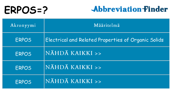 Mitä erpos tarkoittaa