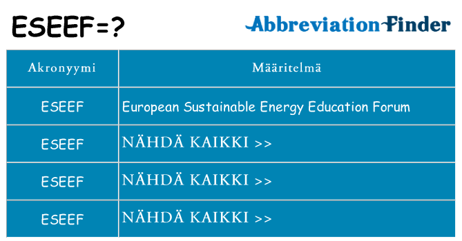 Mitä eseef tarkoittaa