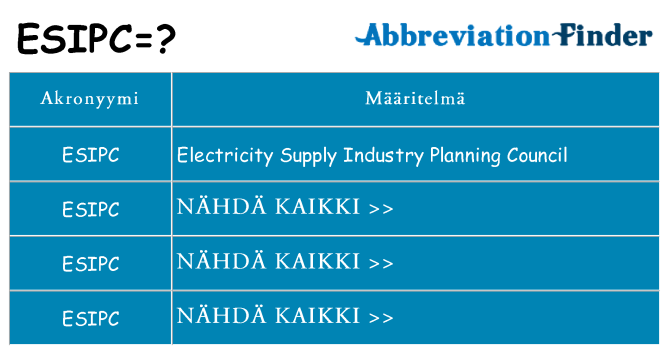Mitä esipc tarkoittaa