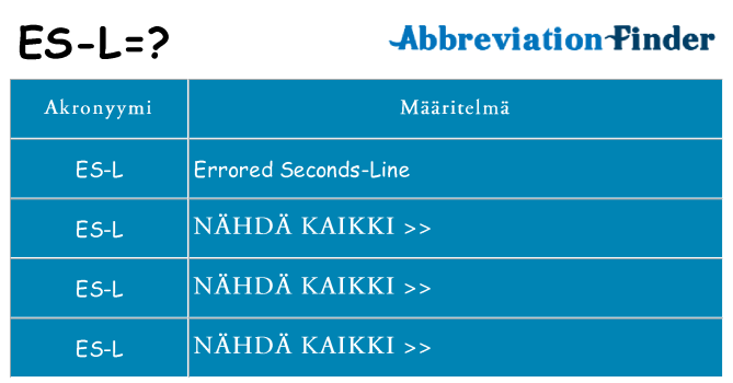 Mitä es-l tarkoittaa