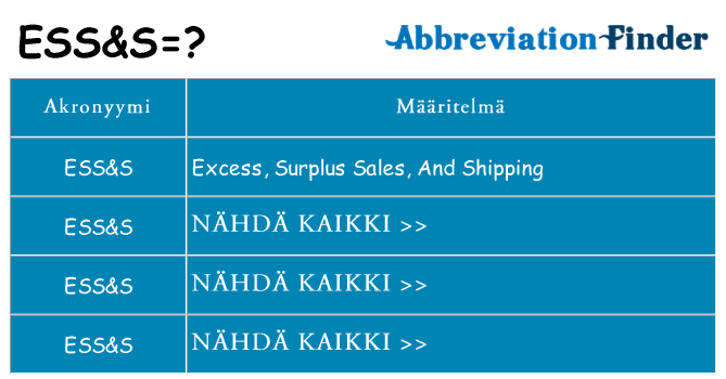 Mitä esss tarkoittaa
