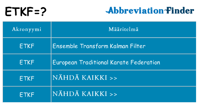 Mitä etkf tarkoittaa
