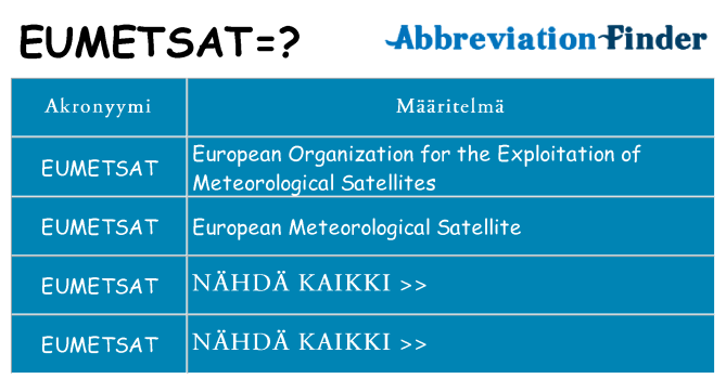 Mitä eumetsat tarkoittaa