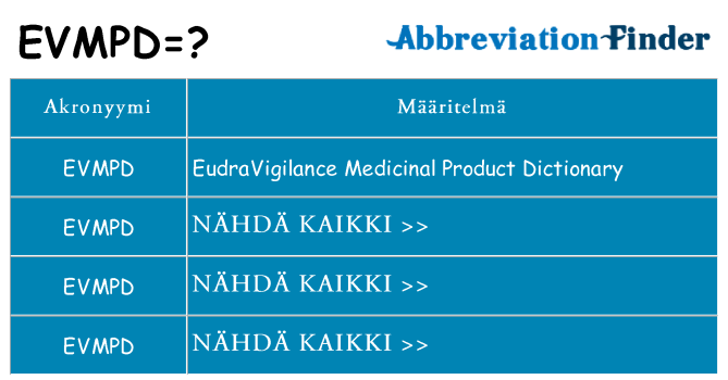Mitä evmpd tarkoittaa