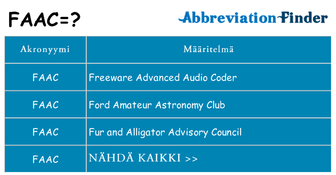 Mitä faac tarkoittaa