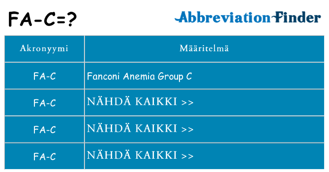 Mitä fa-c tarkoittaa
