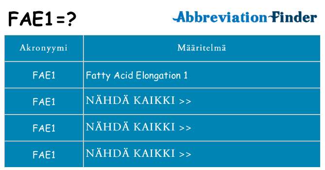 Mitä fae1 tarkoittaa
