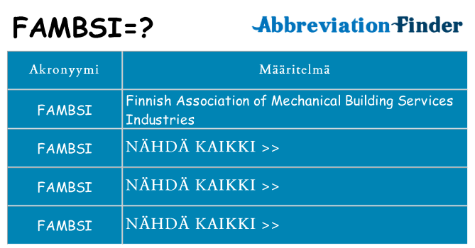 Mitä fambsi tarkoittaa
