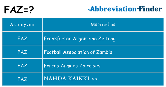 Mitä faz tarkoittaa