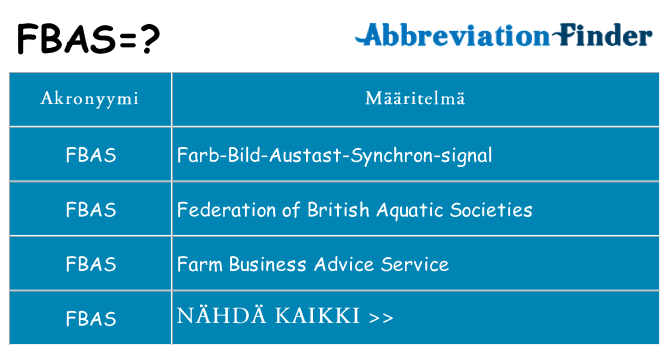 Mitä fbas tarkoittaa