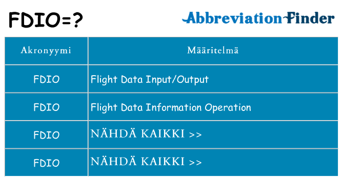 Mitä fdio tarkoittaa