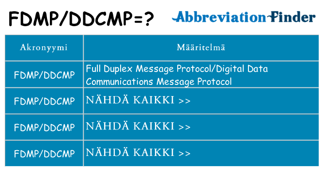 Mitä fdmpddcmp tarkoittaa