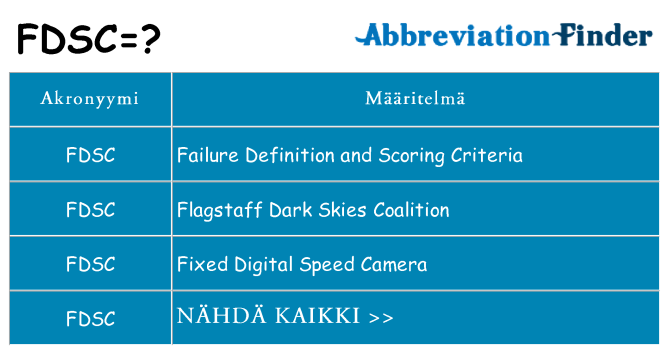 Mitä fdsc tarkoittaa