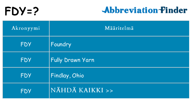 Mitä fdy tarkoittaa