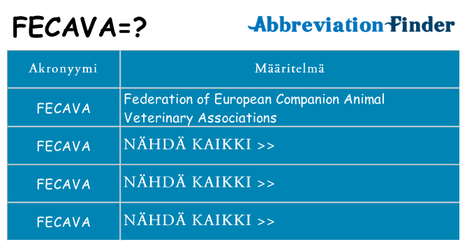 Mitä fecava tarkoittaa