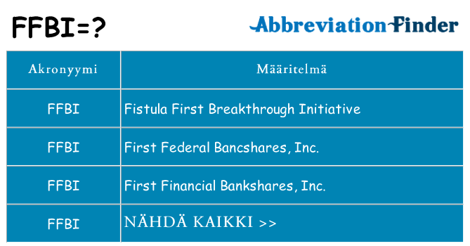 Mitä ffbi tarkoittaa