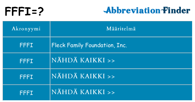 Mitä fffi tarkoittaa