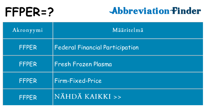 Mitä ffper tarkoittaa