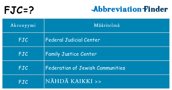 Mitä fjc tarkoittaa
