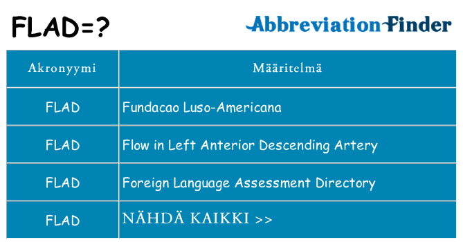 Mitä flad tarkoittaa
