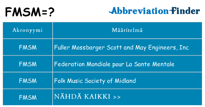 Mitä fmsm tarkoittaa